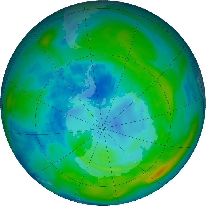 Antarctic ozone map for 15 April 1981